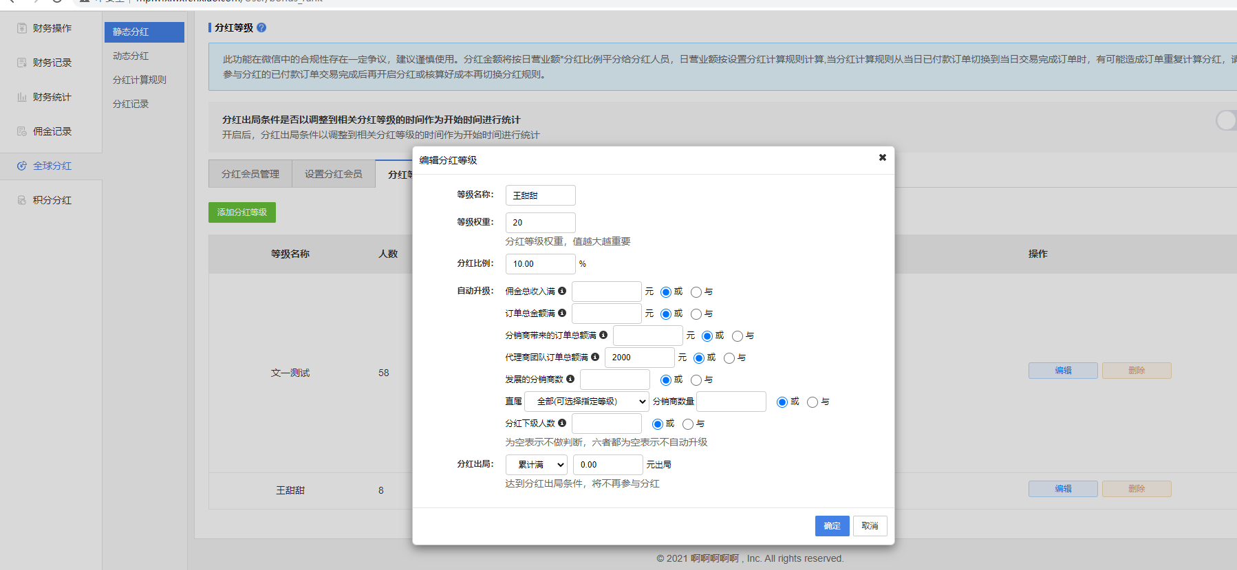 全球分紅的分紅等級升級條件增加考核團隊總業績，啟博云微分銷第195期更新2